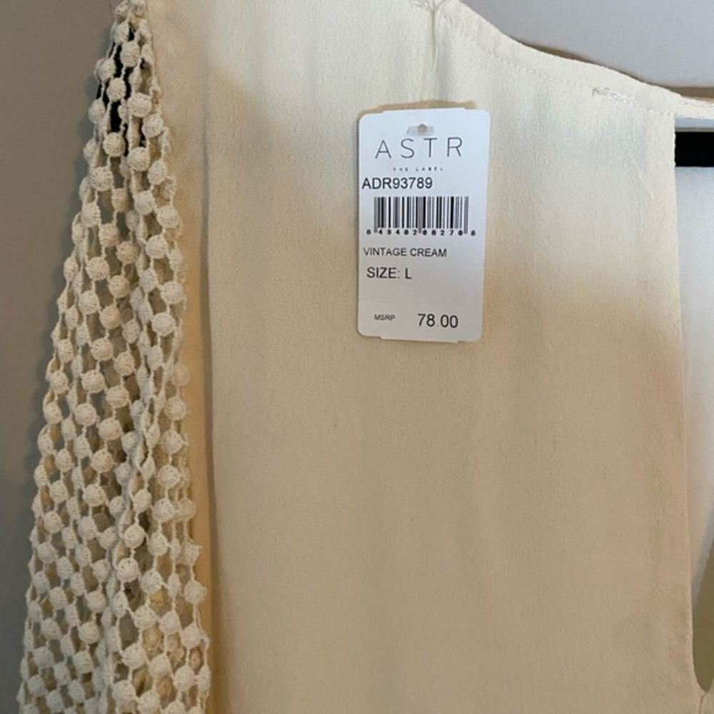 NWT‎ Nordstrom’s ASTR Vintage Cream Dress size large - Picture 3 of 8